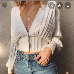 Aritzia Wilfred Plunge Front Cardigan